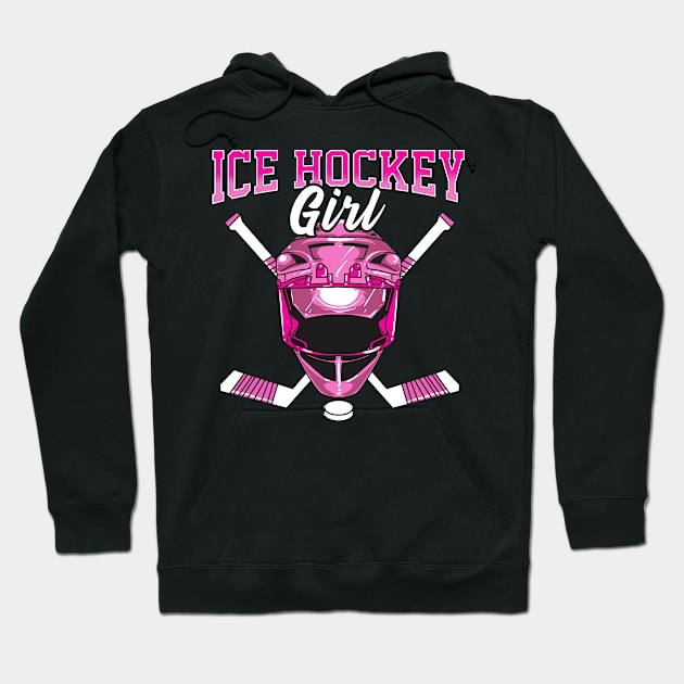 Ice Hockey Girl Gift Player Goalie Mask Sticks Puck T-Shirt Hoodie by Dr_Squirrel